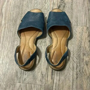 Born Woman's Kibbee Flat Sandals Navy Size:11